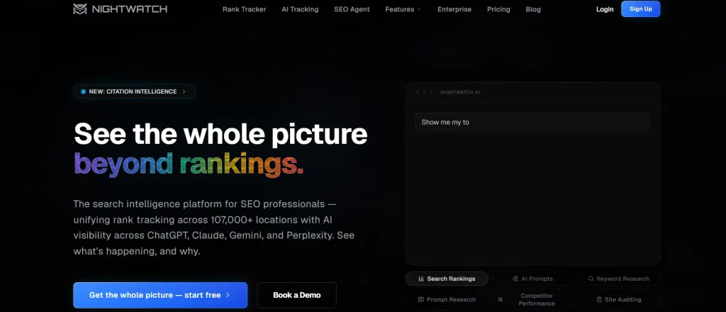 website overview of nightwatch
