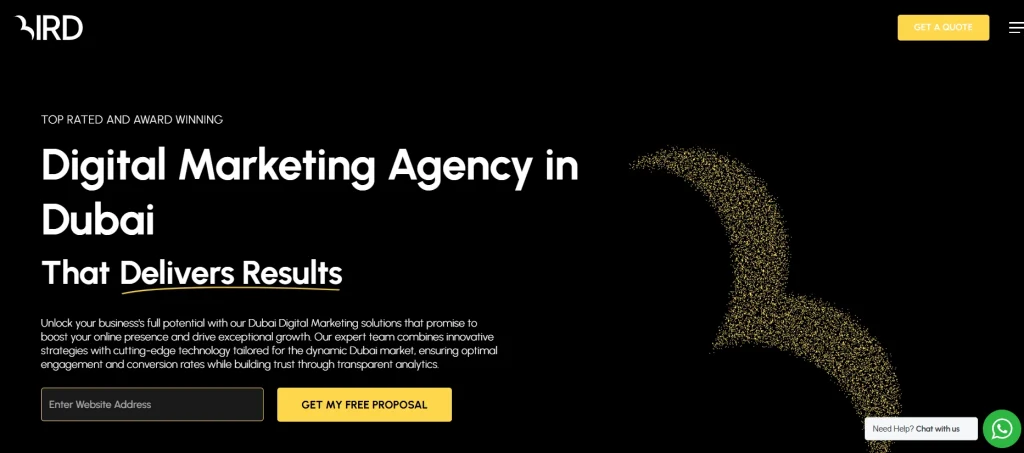 website overview of birdmarketing
