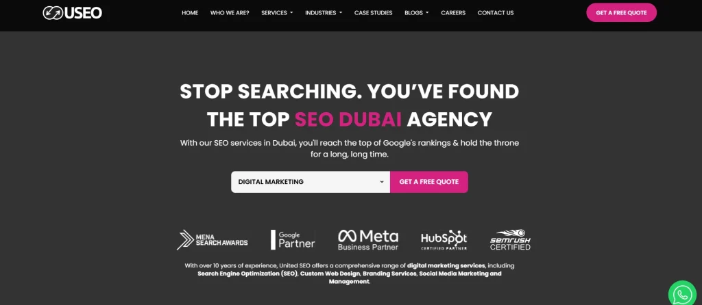 website overview of united seo- the best seo agencies in dubai
