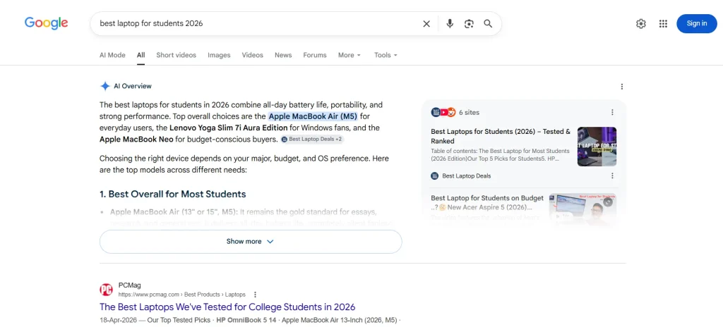 Google search engine